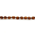 Adult Baltic Amber Necklace. Olive Cognac Matte 5mm - OL70