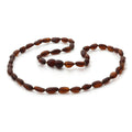 Adult Baltic Amber Necklace. Olive Dark Cognac Matte 5mm - OL45