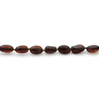 Adult Baltic Amber Necklace. Olive Dark Cognac Matte 5mm - OL45