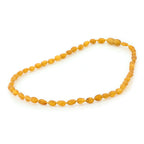 Adult Baltic Amber Necklace. Olive Light Cognac Matte 5mm - OL42