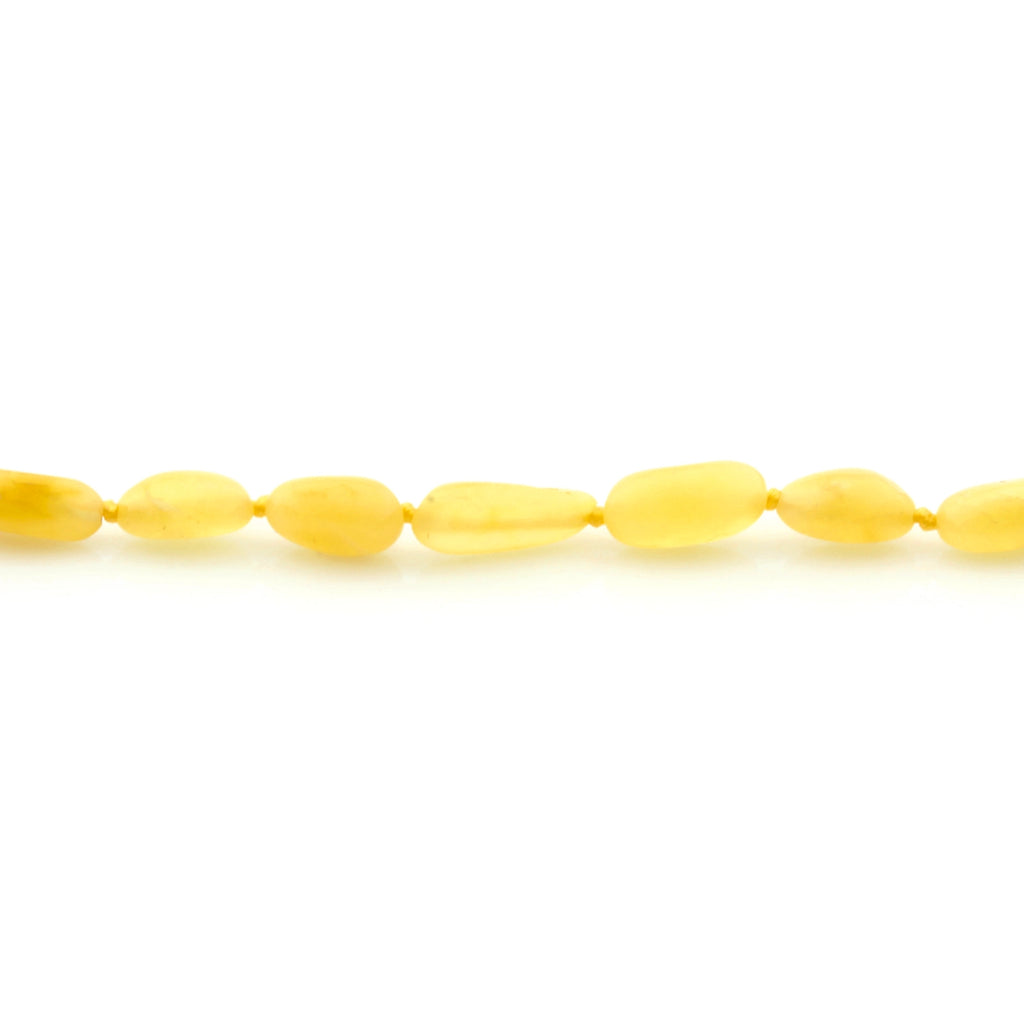 Adult Baltic Amber Necklace. Olive Milky Yellow Glossy 5mm - OL38