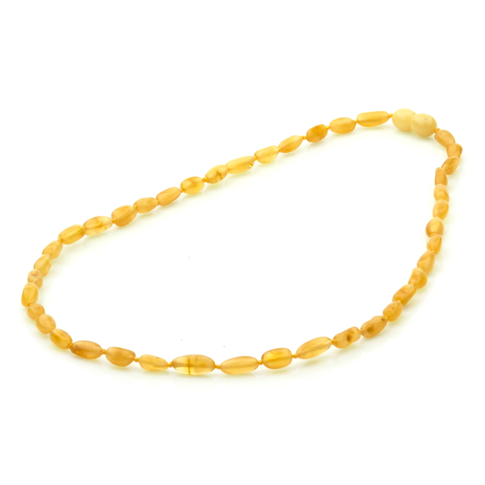 Adult Baltic Amber Necklace. Olive Milky Yellow Glossy 5mm - OL38