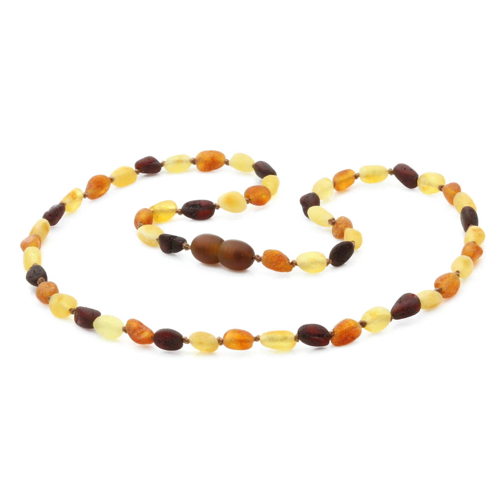 Adult Baltic Amber Necklace. Olive Multicolor Rough 5mm - OL48