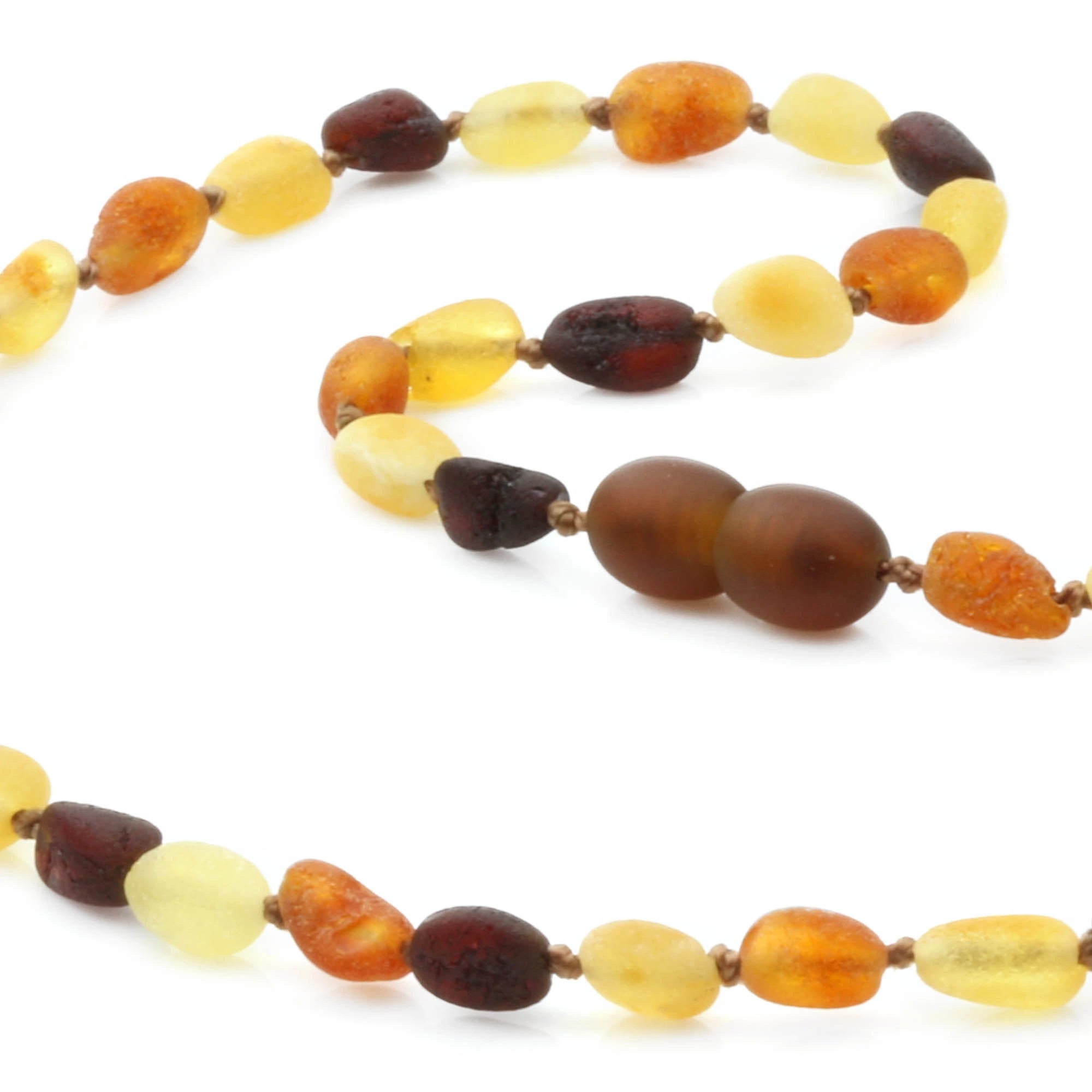Adult Baltic Amber Necklace. Olive Multicolor Rough 5mm - OL48