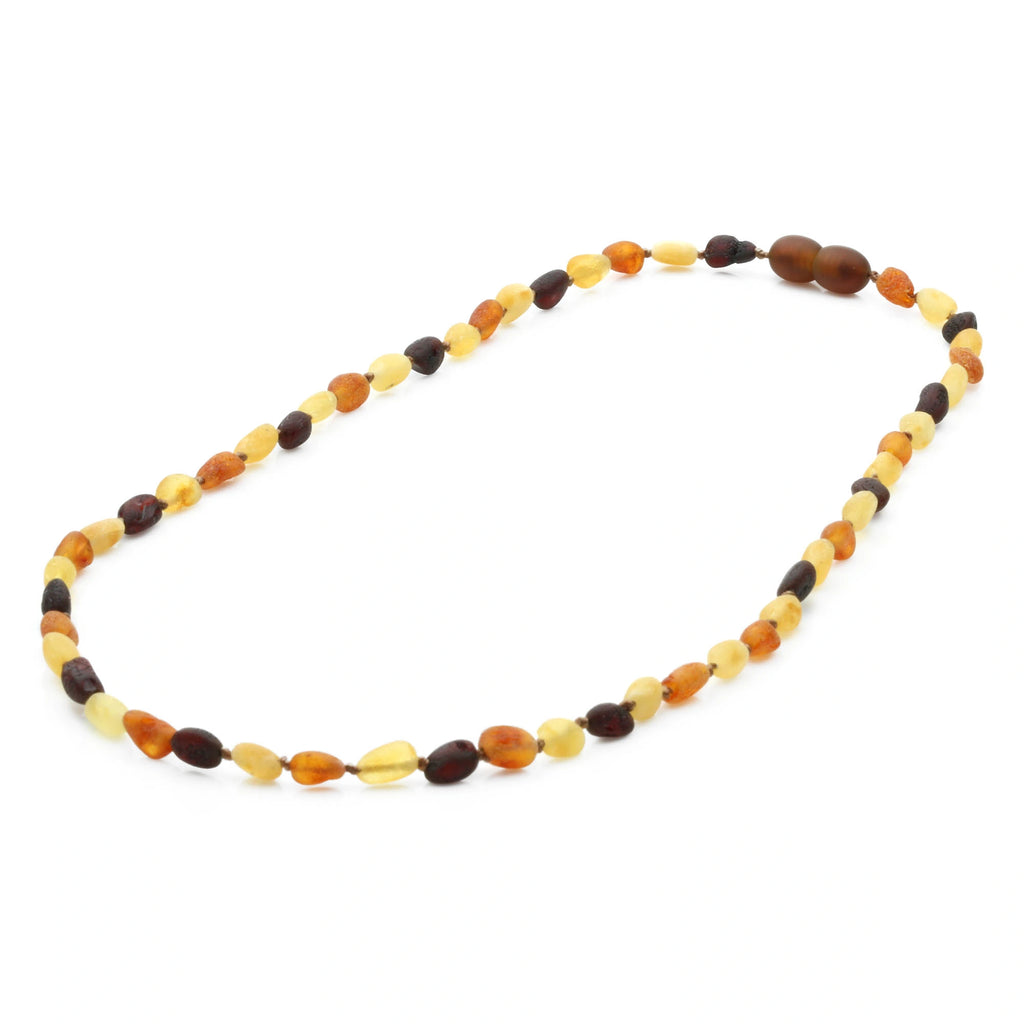 Adult Baltic Amber Necklace. Olive Multicolor Rough 5mm - OL48