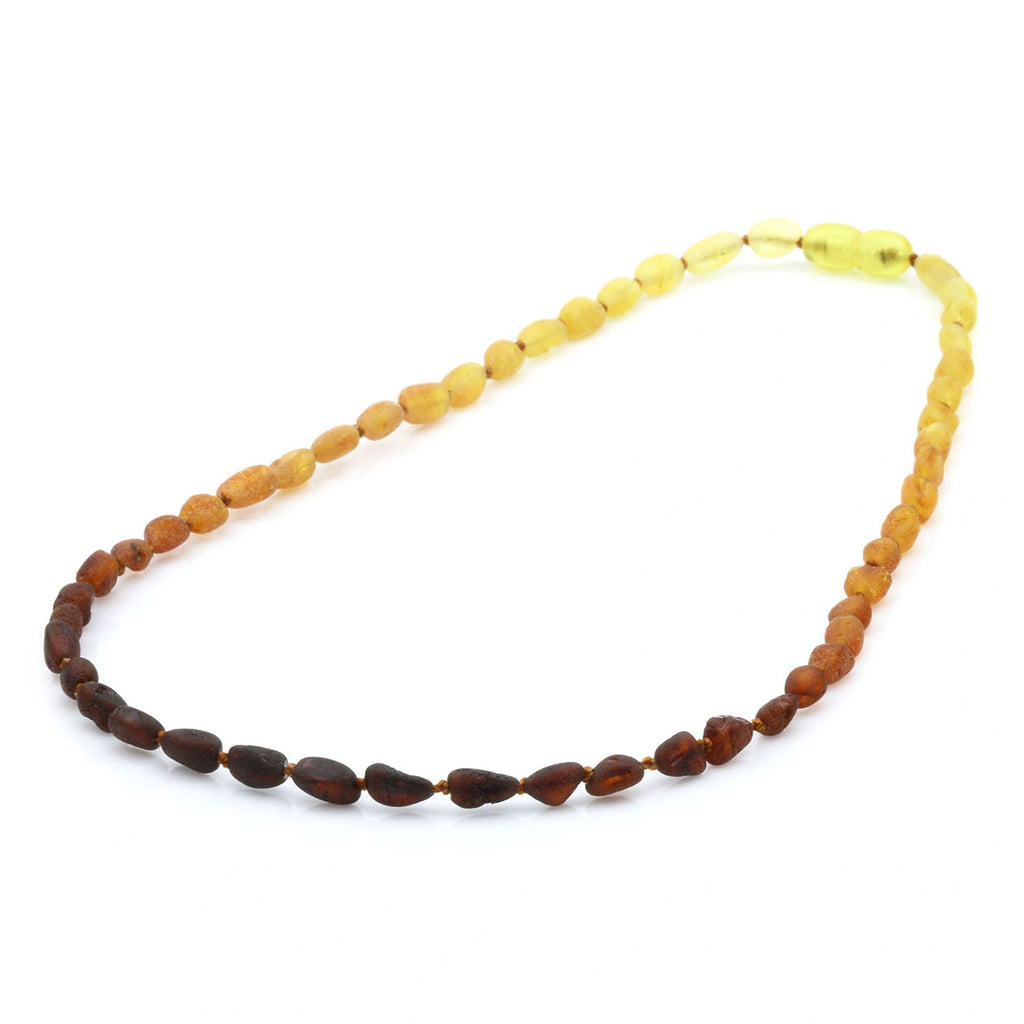Adult Baltic Amber Necklace. Olive Rainbow Rough 5mm - OL47