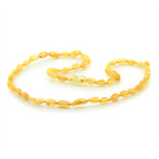 Adult Baltic Amber Necklace. Olive Yellow Matte 5mm - OL43