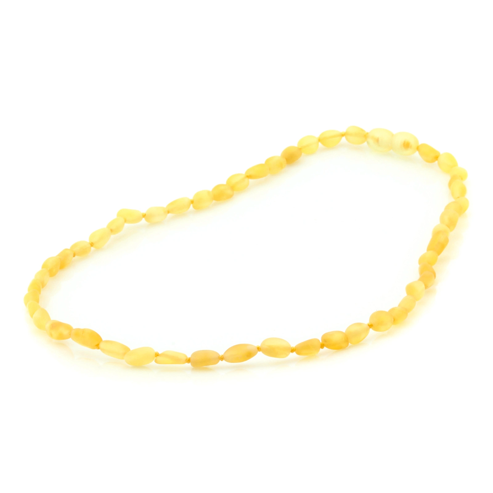 Adult Baltic Amber Necklace. Olive Yellow Matte 5mm - OL43