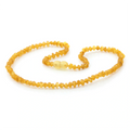 Yellow Baltic amber baroque adult necklace, 45cm