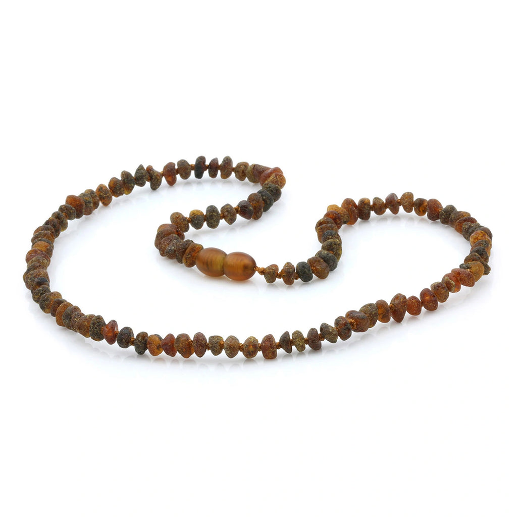 Adult Baltic Amber Necklace. Roundel Black Mix 5mm - RO91