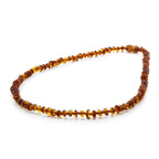 Adult Baltic Amber Necklace. Roundel Cognac 5mm - RO51
