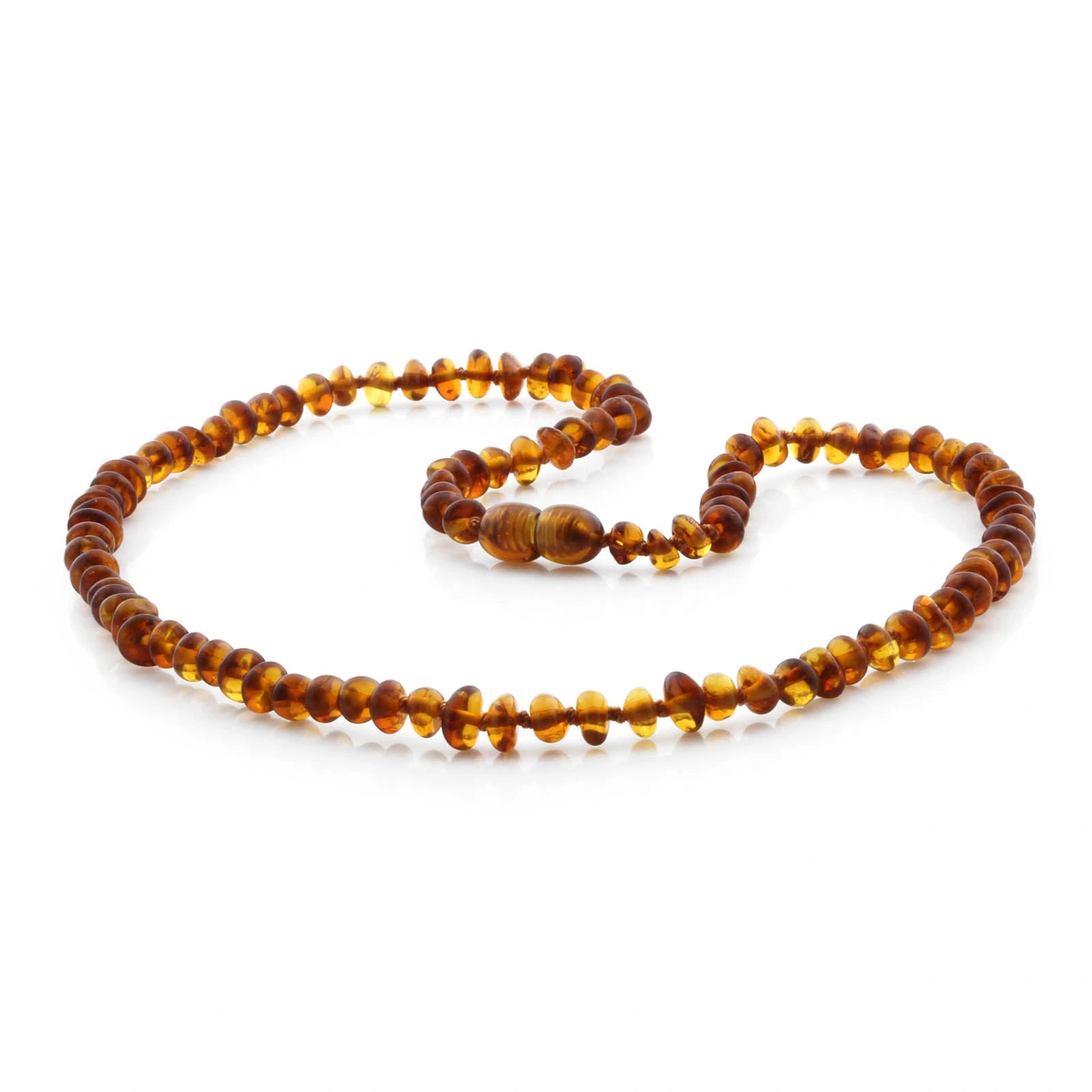 Adult Baltic Amber Necklace. Roundel Cognac 5mm - RO51