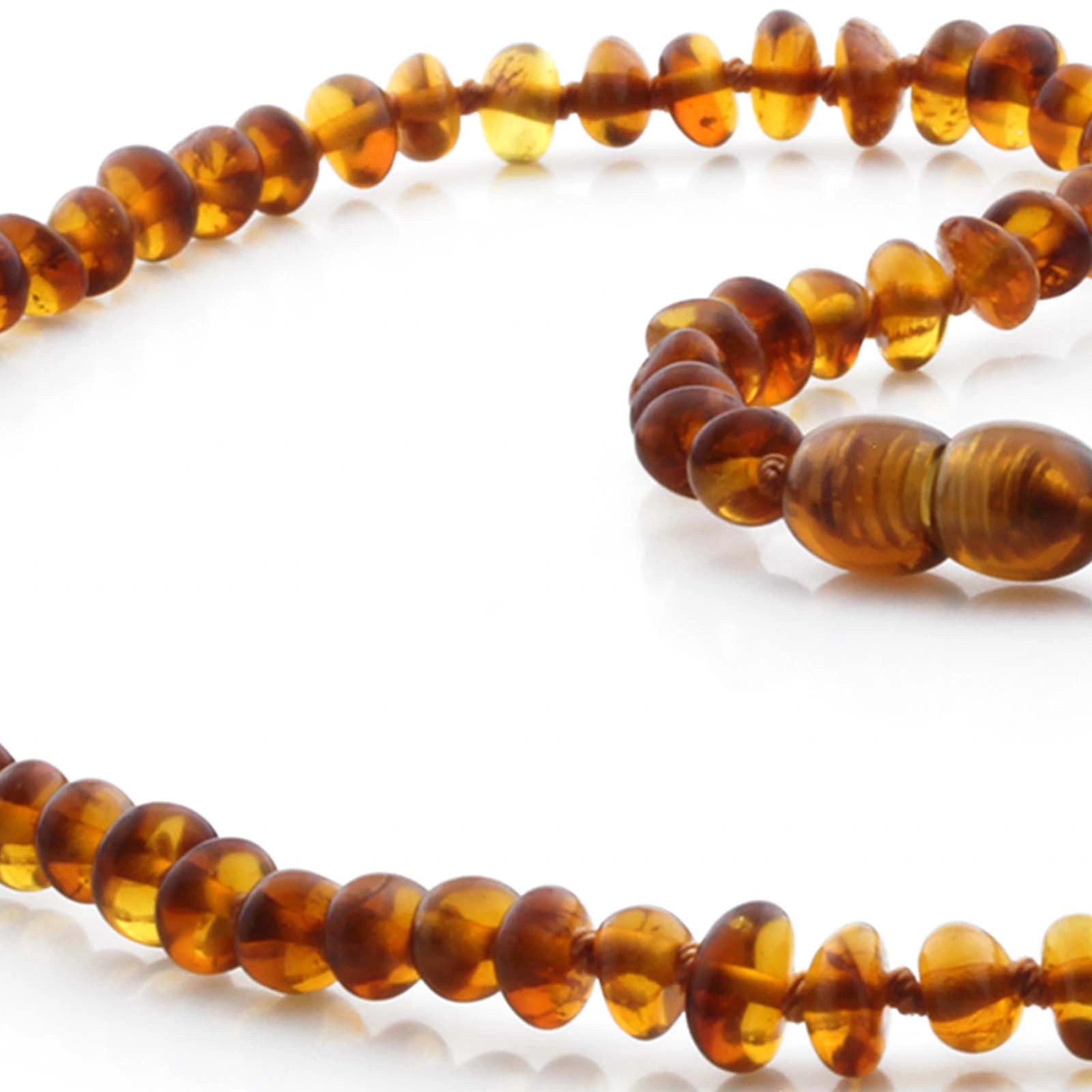Adult Baltic Amber Necklace. Roundel Cognac 5mm - RO51