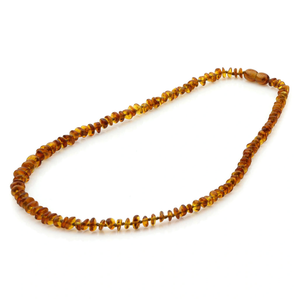 Adult Baltic Amber Necklace. Roundel Cognac 5mm - RO63