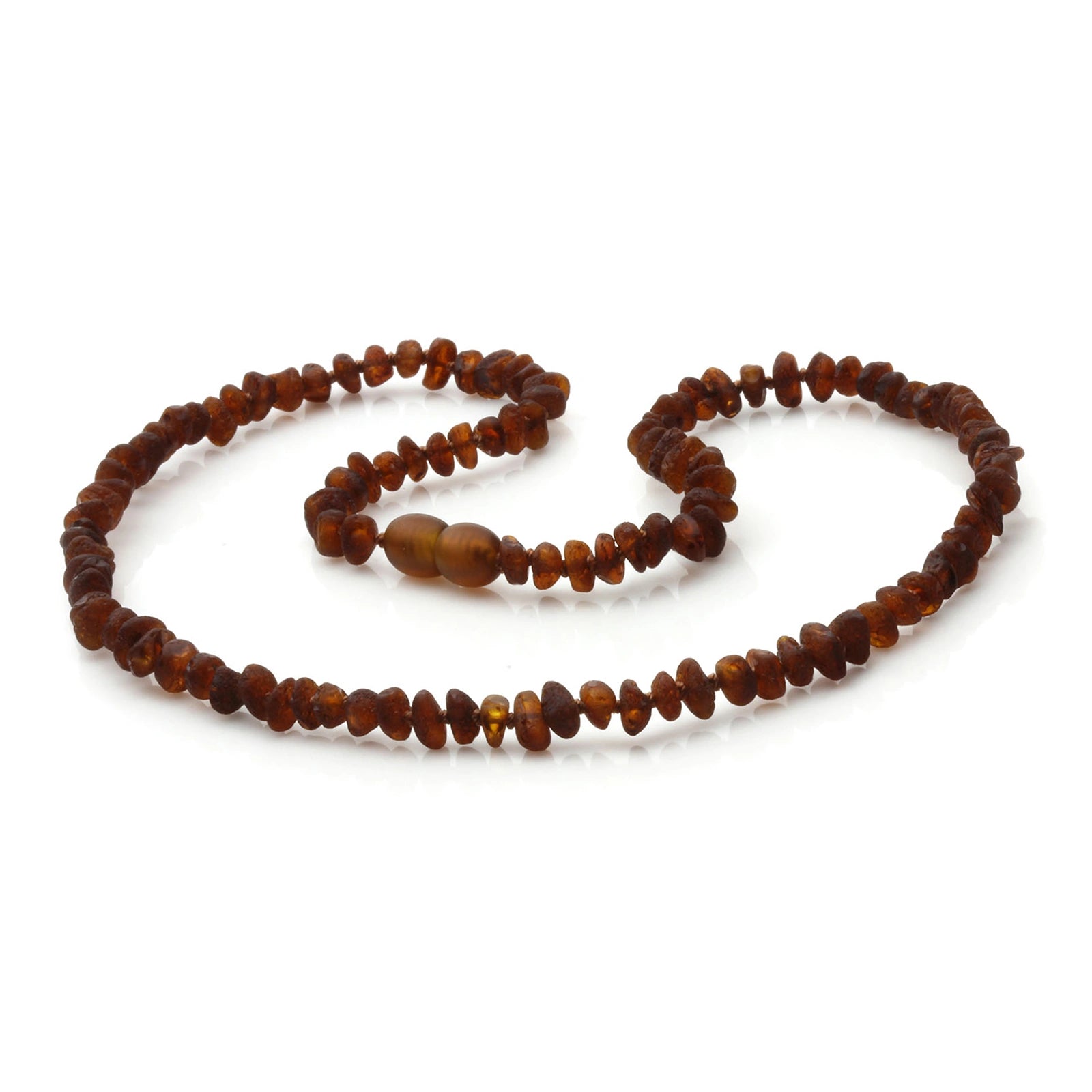 Adult Baltic Amber Necklace. Roundel Cognac 5mm - RO87