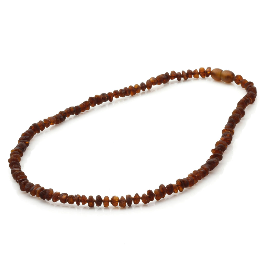 Adult Baltic Amber Necklace. Roundel Cognac 5mm - RO87