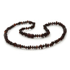 Adult Baltic Amber Necklace. Roundel Dark Cognac 5mm - RO88