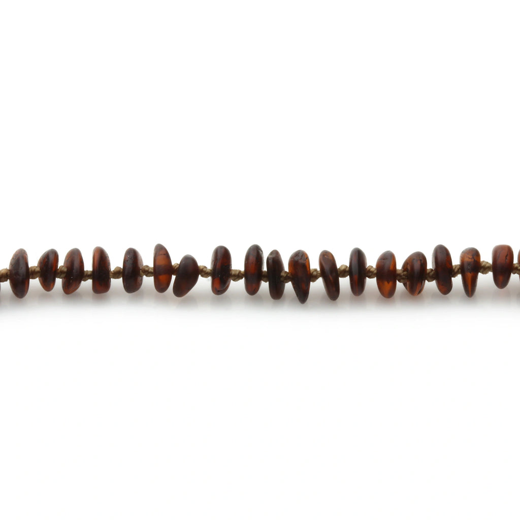 Adult Baltic Amber Necklace. Roundel Dark Cognac 5mm - RO69