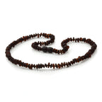 Adult Baltic Amber Necklace. Roundel Dark Cognac 5mm - RO69
