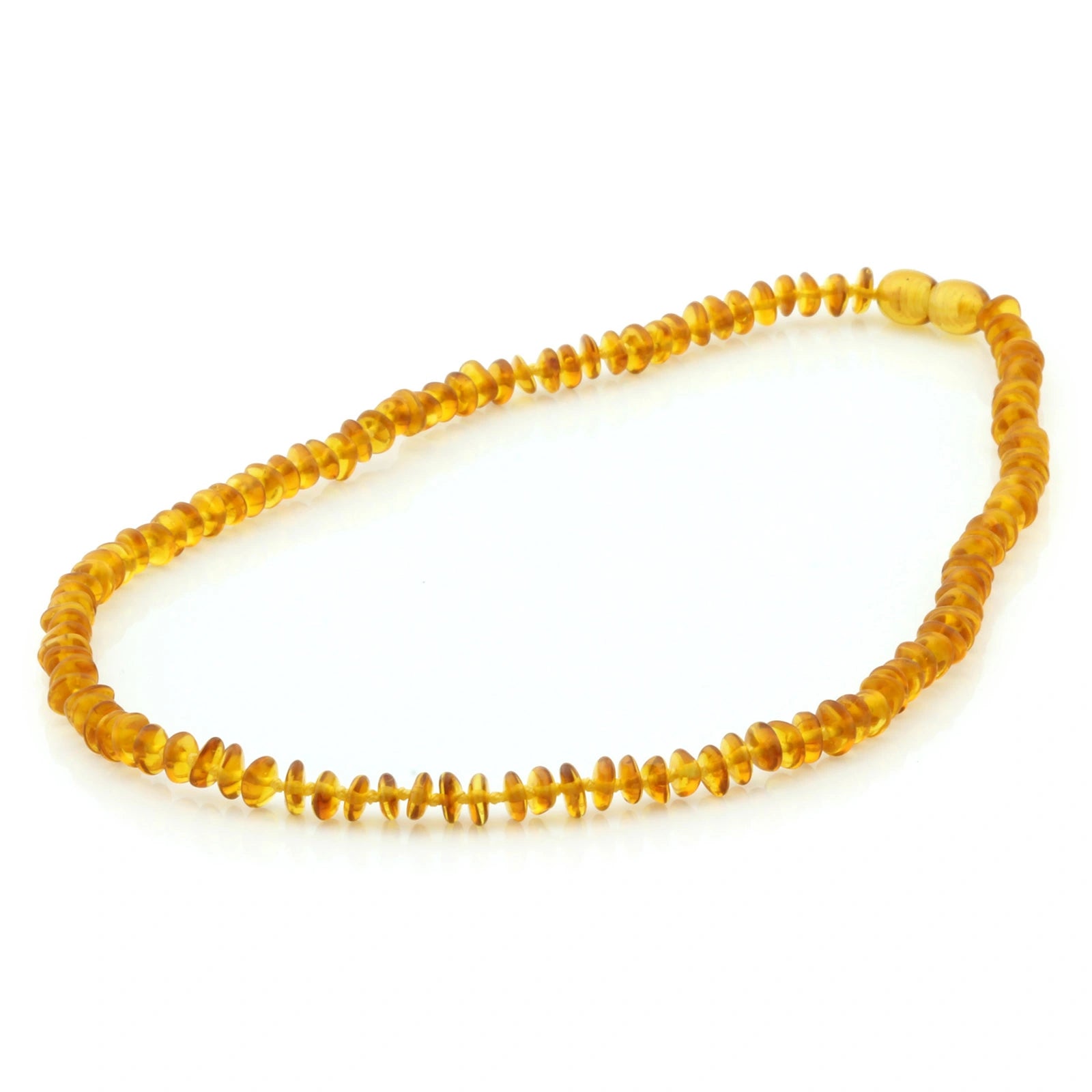 Adult Baltic Amber Necklace. Roundel Light Cognac 5mm - RO62