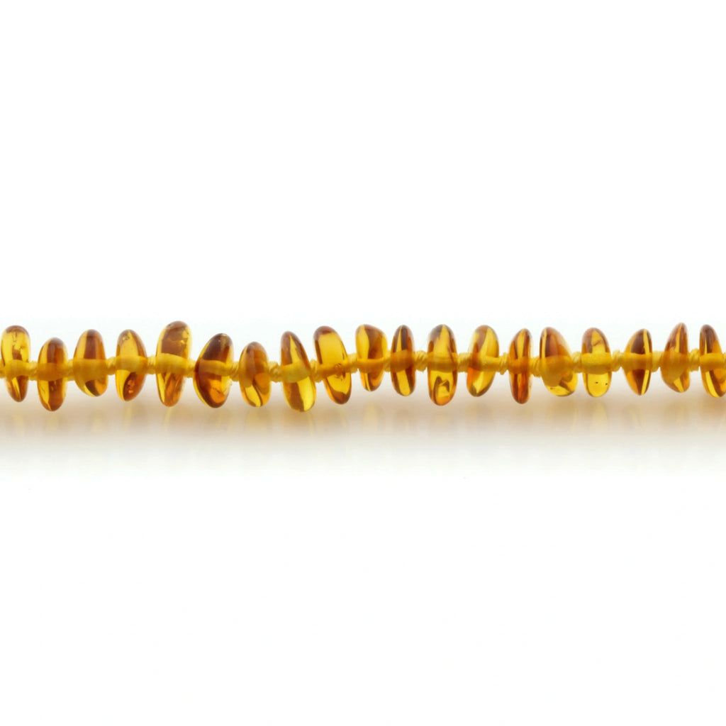 Adult Baltic Amber Necklace. Roundel Light Cognac 5mm - RO62