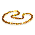 Adult Baltic Amber Necklace. Roundel Light Cognac 5mm - RO78