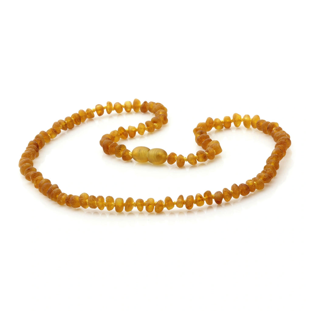 Adult Baltic Amber Necklace. Roundel Light Cognac Rough 5mm - RO92