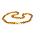 Adult Baltic Amber Necklace. Roundel Light Cognac Rough 5mm - RO92