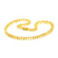 Adult Baltic Amber Necklace. Roundel Milky Yellow 5mm - RO79