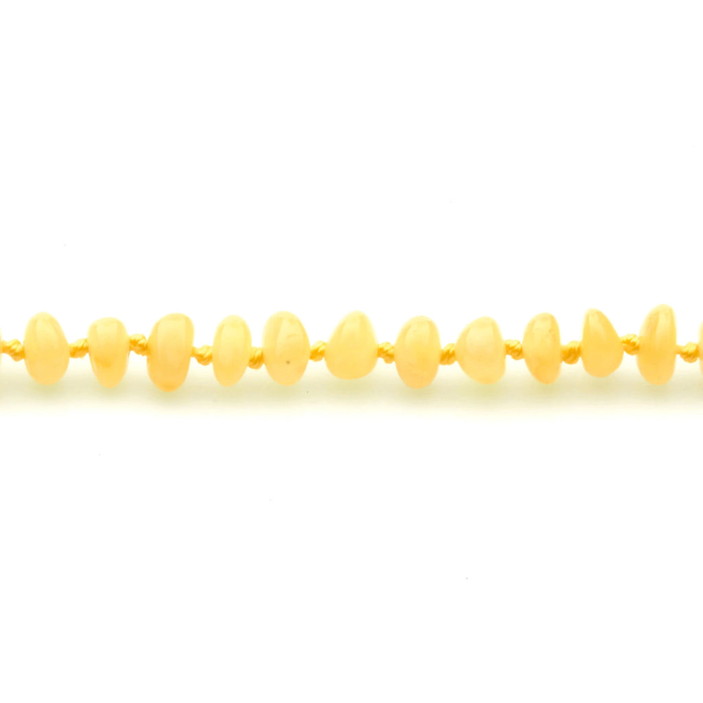 Adult Baltic Amber Necklace. Roundel Milky Yellow 5mm - RO79