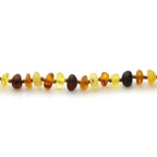 Adult Baltic Amber Necklace. Roundel Multicolour 5mm - RO86