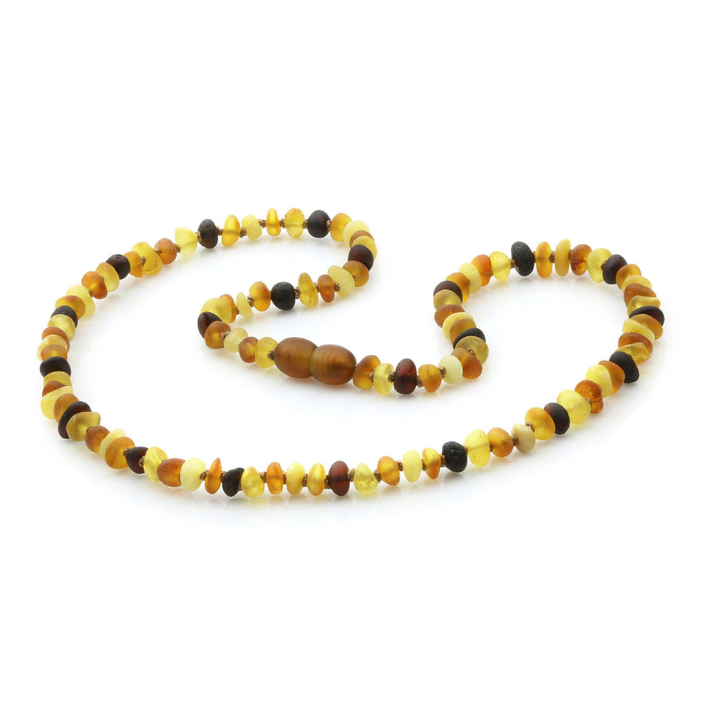 Adult Baltic Amber Necklace. Roundel Multicolour 5mm - RO86