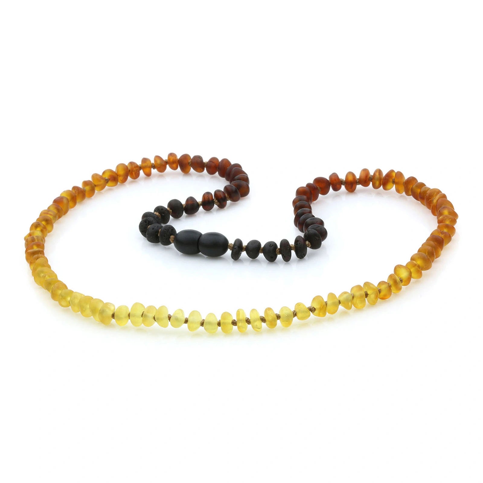 Adult Baltic Amber Necklace. Roundel Rainbow 5mm - RO82
