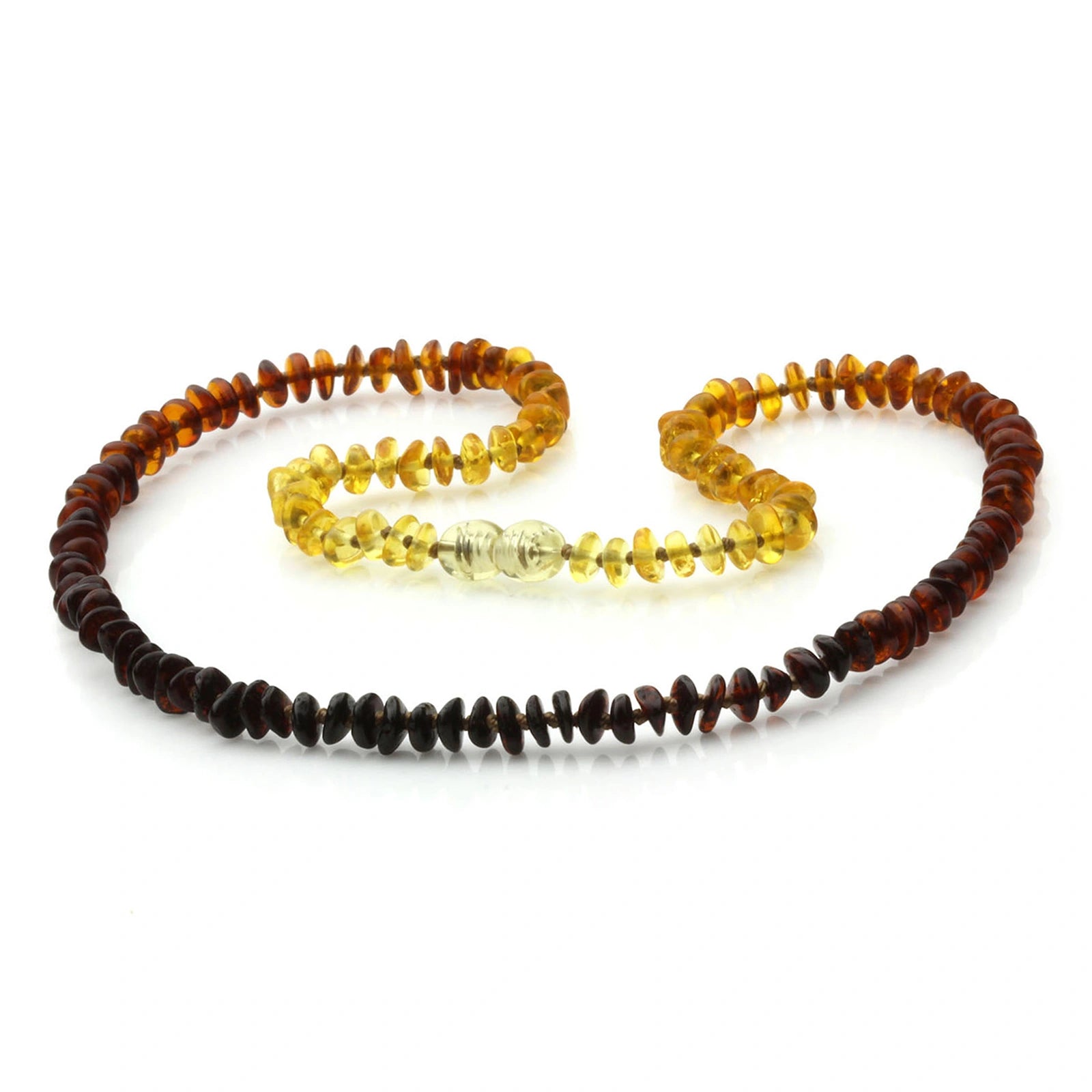 Adult Baltic Amber Necklace. Roundel Rainbow 5mm - RO65
