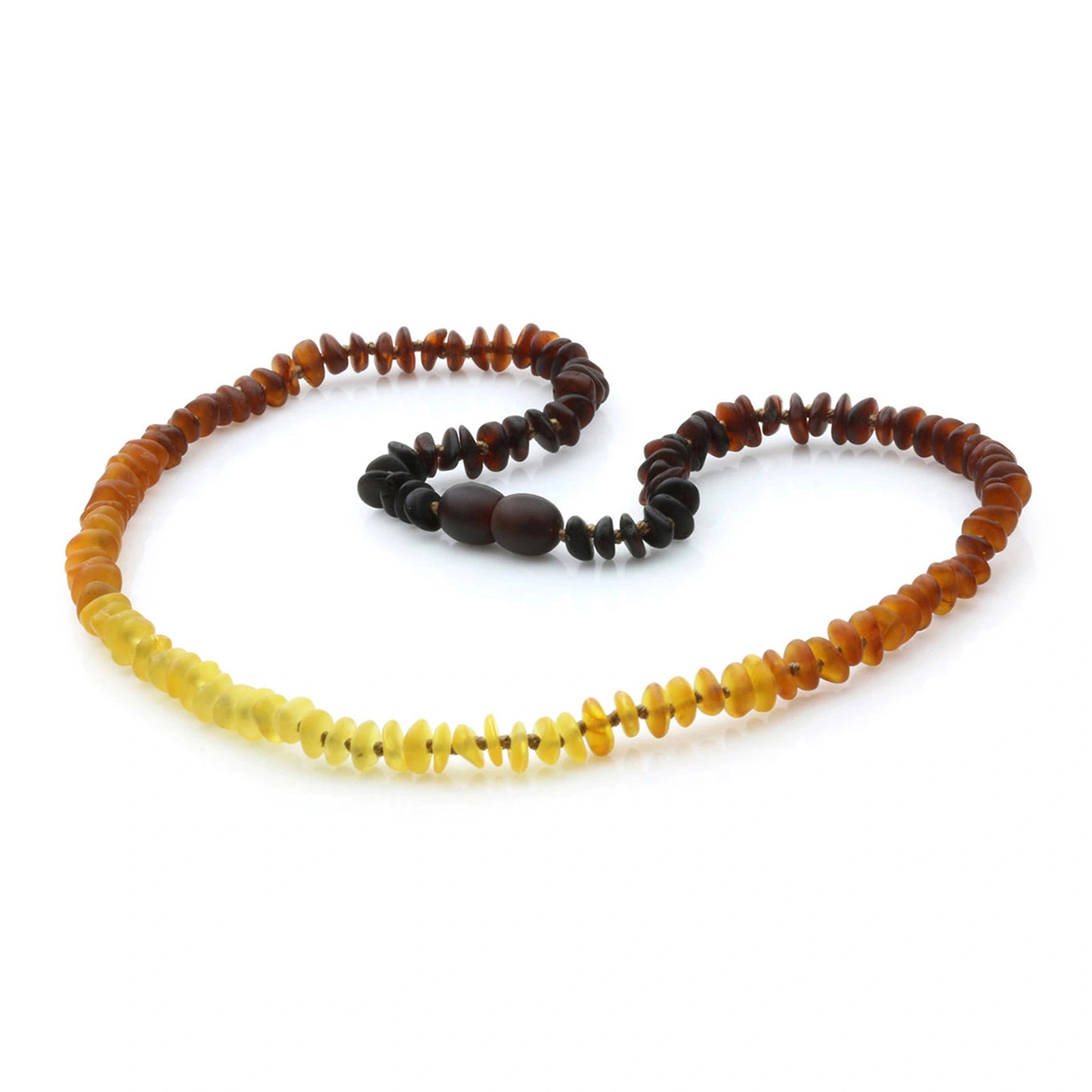 Adult Baltic Amber Necklace. Roundel Rainbow 5mm - RO71