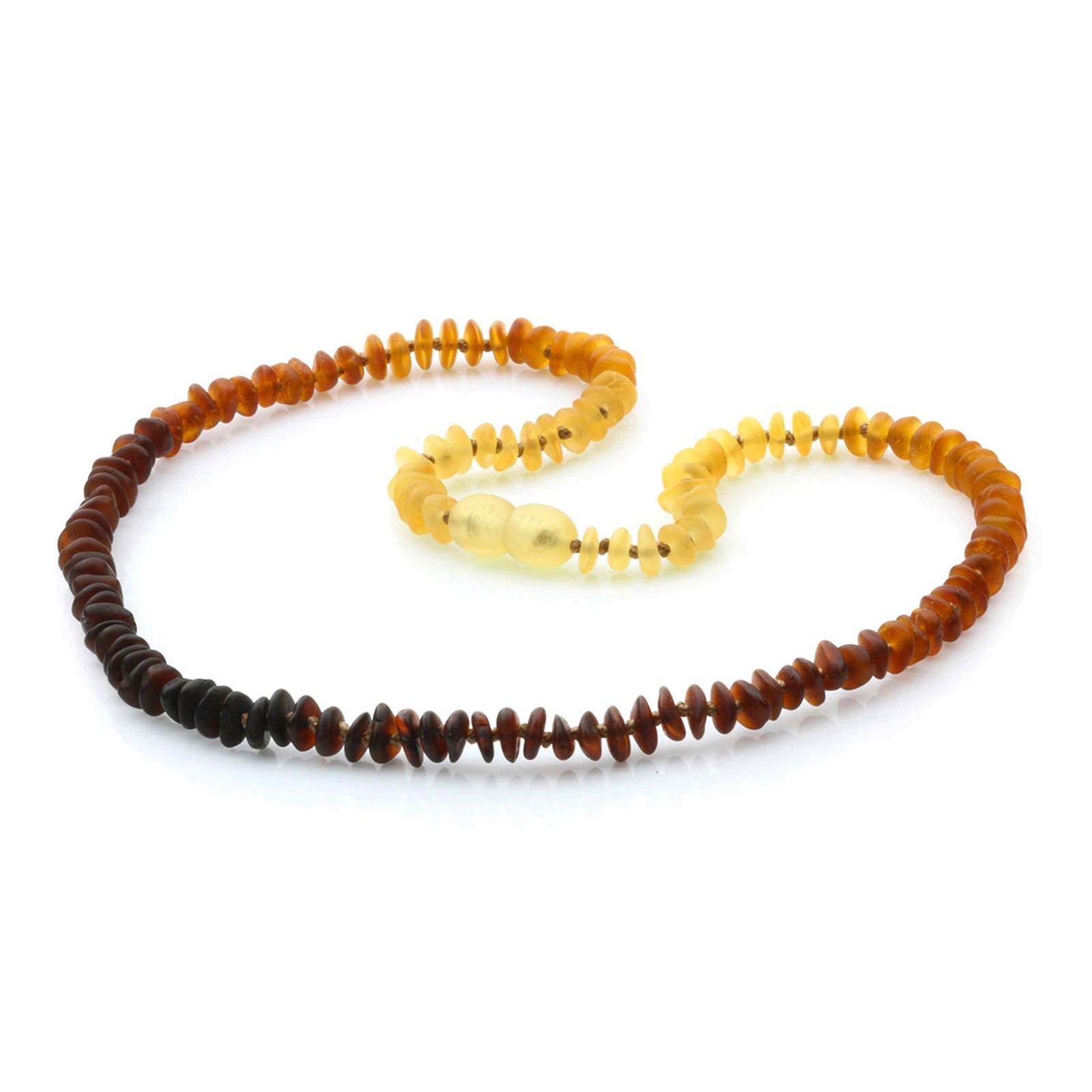 Adult Baltic Amber Necklace. Roundel Rainbow 5mm - RO70