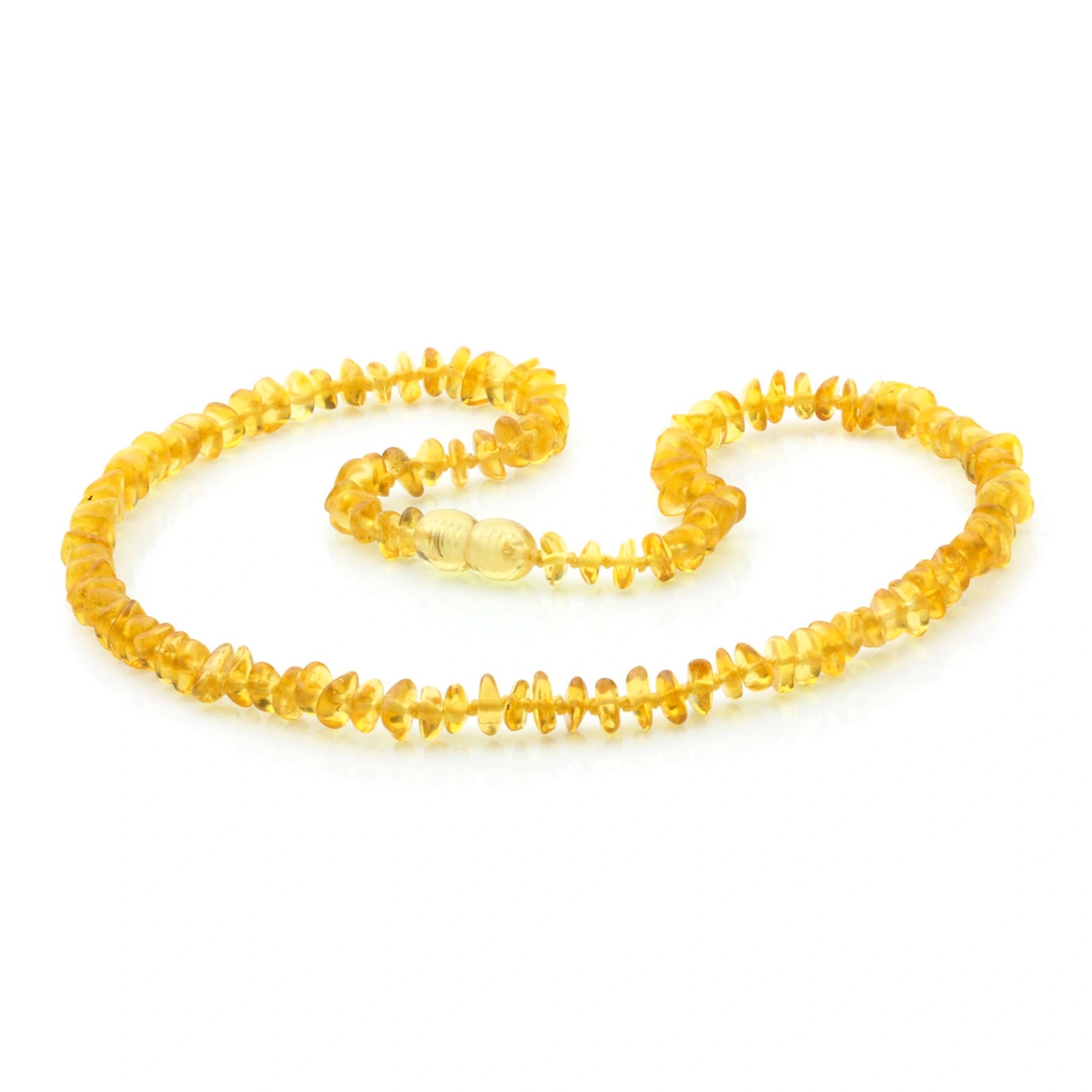 Adult Baltic Amber Necklace. Roundel Yellow 5mm - RO64