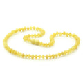 Adult Baltic Amber Necklace. Round Flat Milky Yellow 5x3 mm
