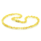 Adult Baltic Amber Necklace. Round Flat Milky Yellow 5x3 mm