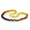 Rainbow Baltic amber round flat baby necklace, 33cm