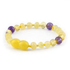 BALTIC AMBER & AMETHYST TEETHING BRACELET. LIMITED EDITION. LE472