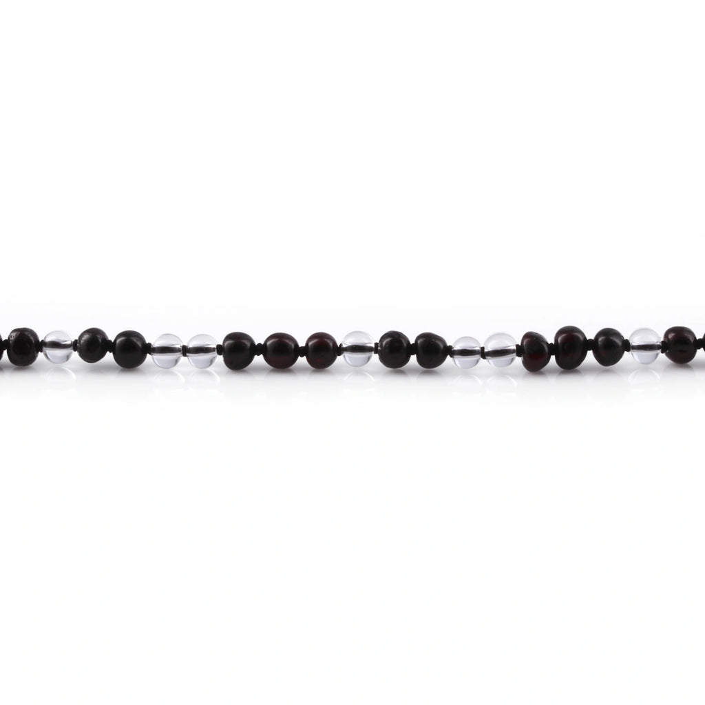 BALTIC AMBER & ROCK CRYSTAL TEETHING NECKLACE. LIMITED EDITION. LE487