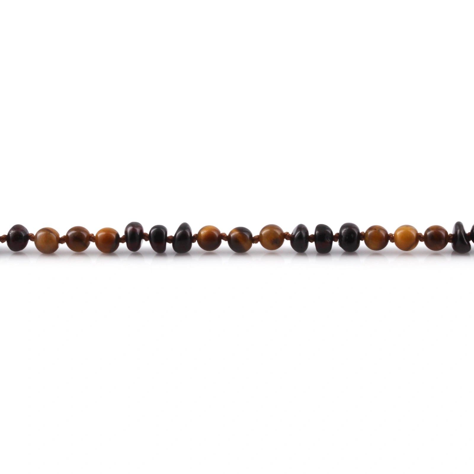BALTIC AMBER & TIGER EYE TEETHING NECKLACE. LIMITED EDITION. LE486