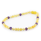 BALTIC AMBER & AMETHYST TEETHING NECKLACE. LIMITED EDITION. LE472