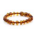 Cognac Baltic amber baroque baby bracelet, 14cm