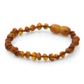 Cognac Baltic amber baroque baby bracelet, 14cm