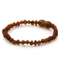 Cognac Baltic amber baroque baby bracelet, 14cm