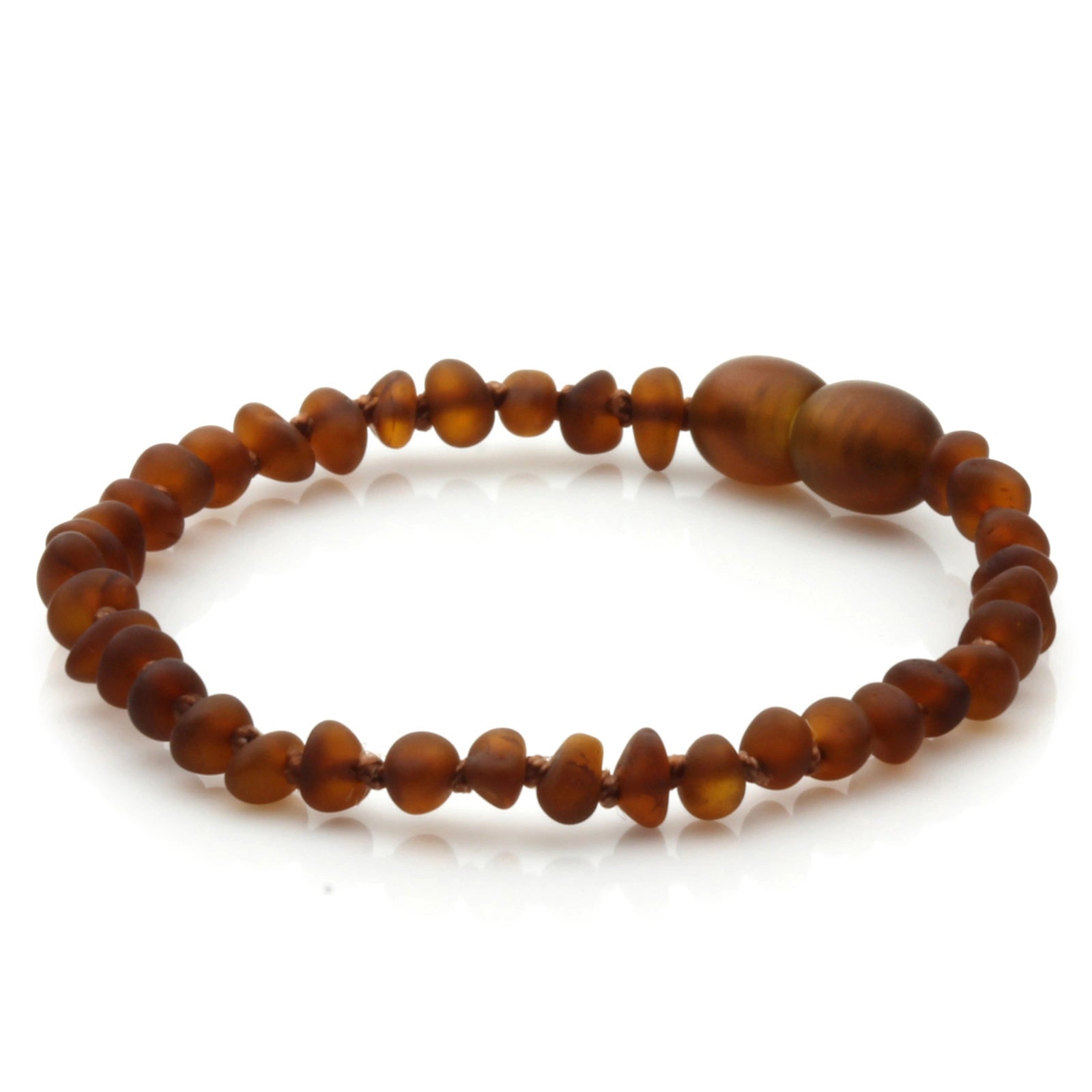 Baltic Amber Teething Bracelet. Baroque Cognac 4mm - BA132