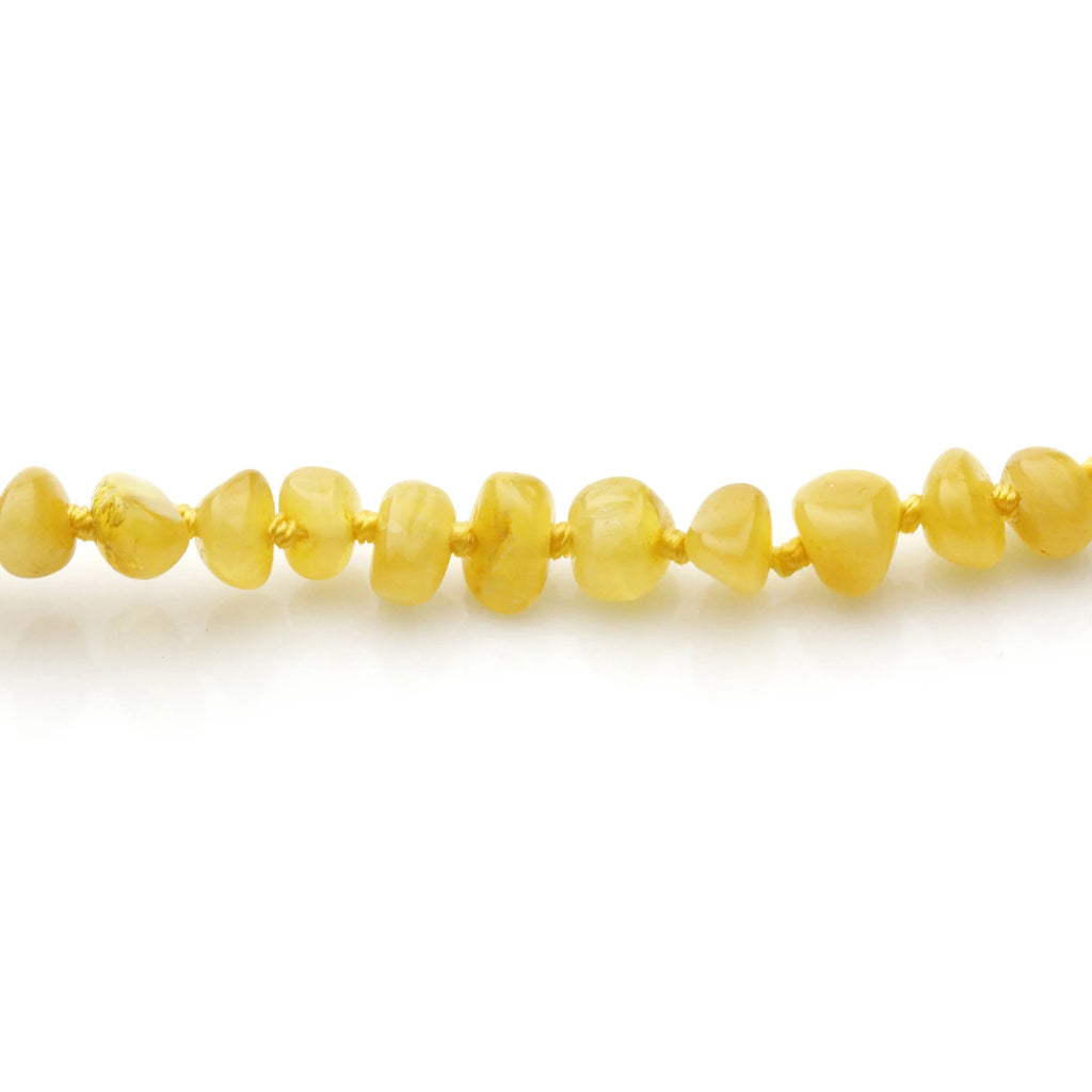 Baltic Amber Teething Bracelet. Baroque Milky Yellow 4mm - BA103
