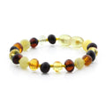 Multicolour Baltic amber baroque baby bracelet, 14cm